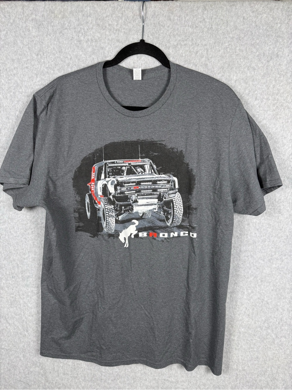 Ford Performance Bronco Raptor GT500 Tee XL Gray Mustang Racing Graphic Shirt